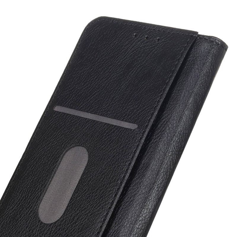 Capa De Celular Para Xiaomi Redmi 10A Flip Lichia Textura De Couro Dividido