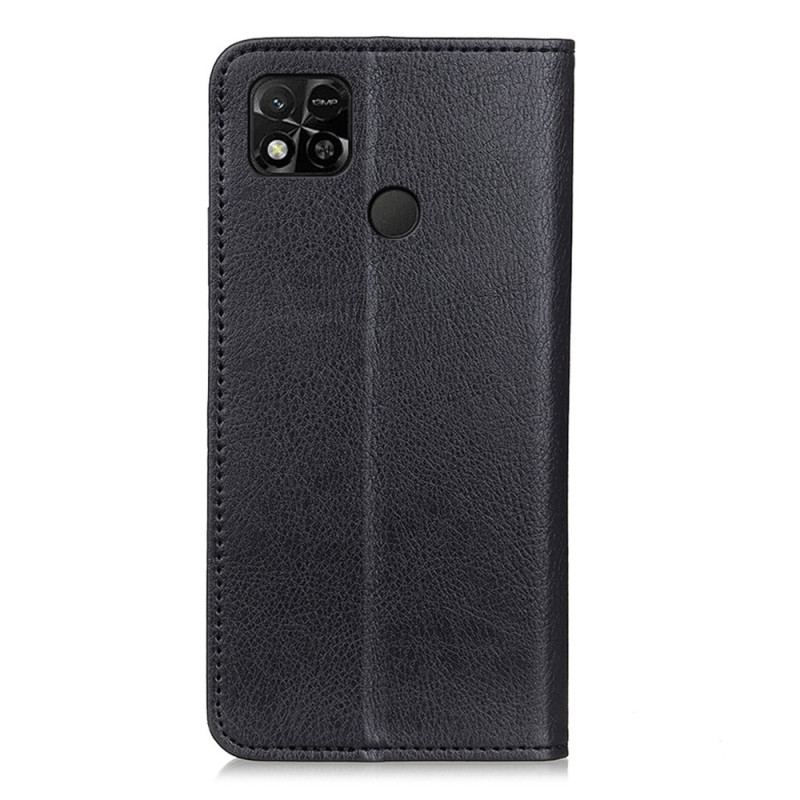 Capa De Celular Para Xiaomi Redmi 10A Flip Lichia Textura De Couro Dividido