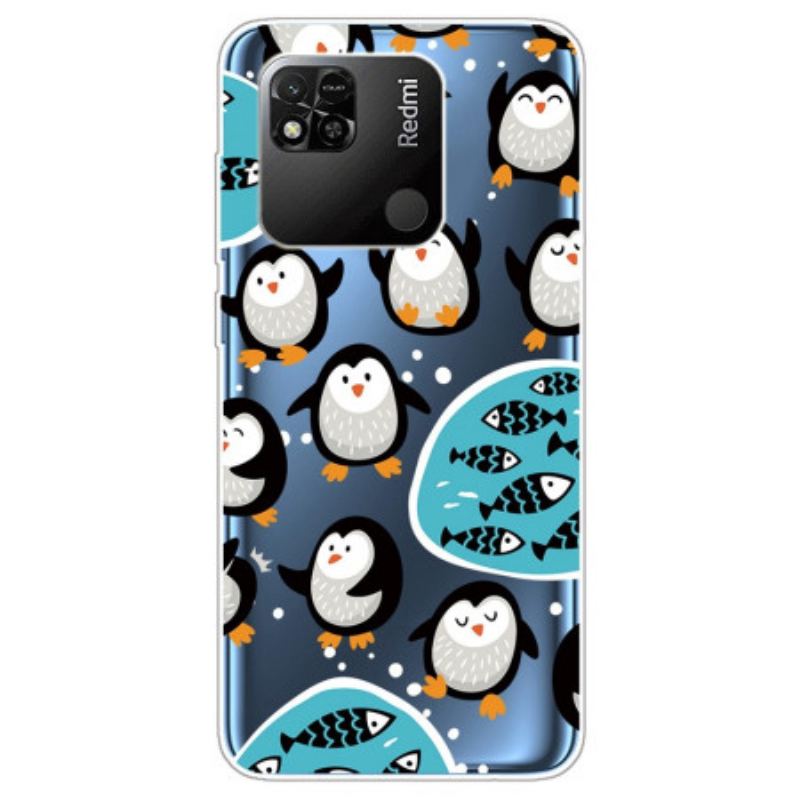 Capa De Celular Para Xiaomi Redmi 10A Pinguins Sem Costura