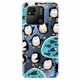 Capa De Celular Para Xiaomi Redmi 10A Pinguins Sem Costura