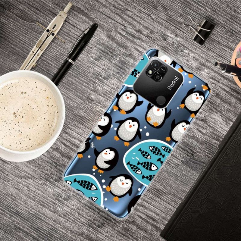 Capa De Celular Para Xiaomi Redmi 10A Pinguins Sem Costura