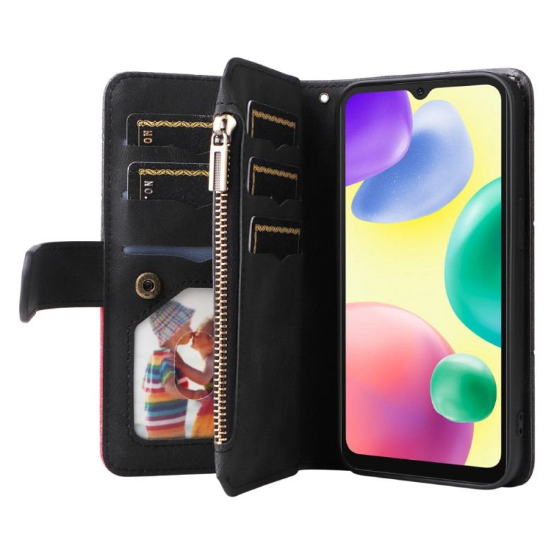 Capa De Couro Para Xiaomi Redmi 10A Bicolor Com Porta Moedas