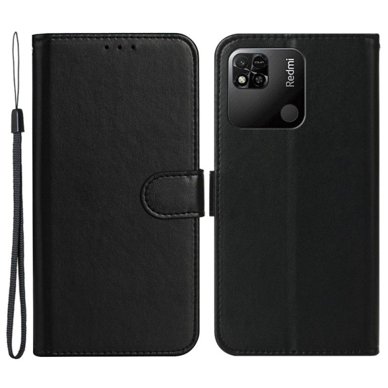 Capa De Couro Para Xiaomi Redmi 10A De Cordão Estilo Comercial Com Tiras