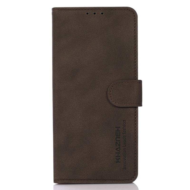 Capa De Couro Para Xiaomi Redmi 10A Khazneh Moda Efeito Couro