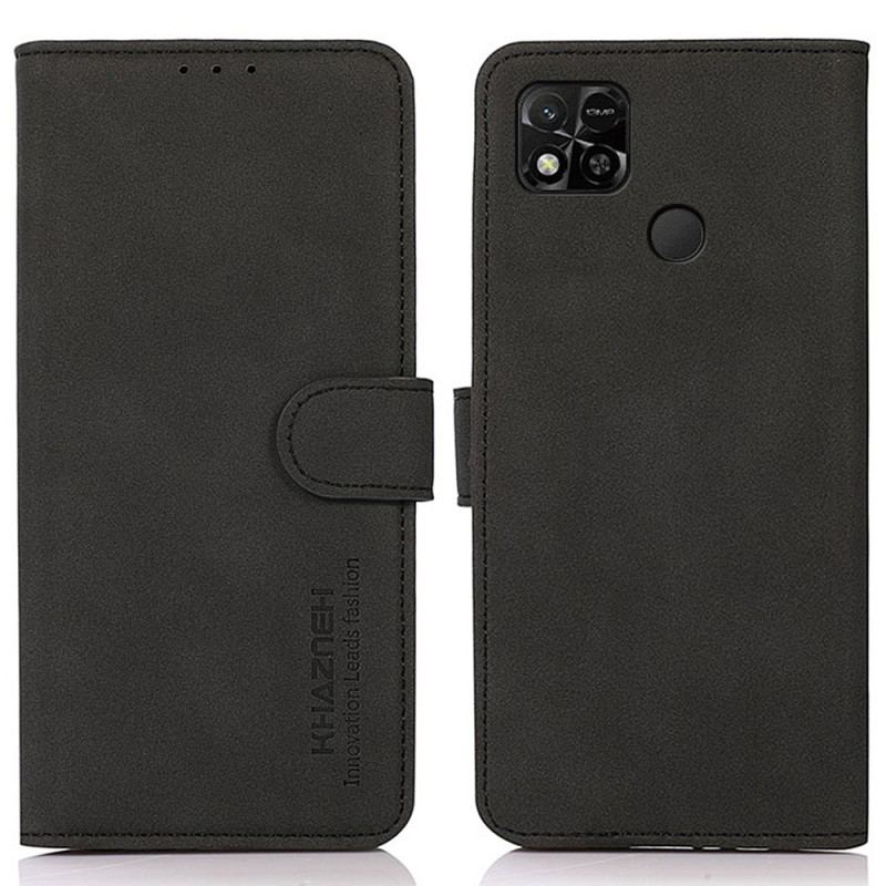 Capa De Couro Para Xiaomi Redmi 10A Khazneh Moda Efeito Couro