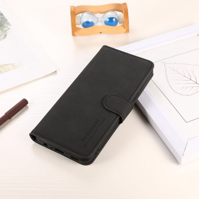 Capa De Couro Para Xiaomi Redmi 10A Khazneh Moda Efeito Couro