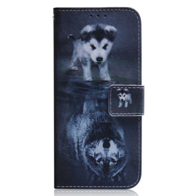 Capa De Couro Para Xiaomi Redmi 10A Sonho De Cachorrinho