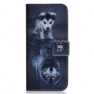 Capa De Couro Para Xiaomi Redmi 10A Sonho De Cachorrinho