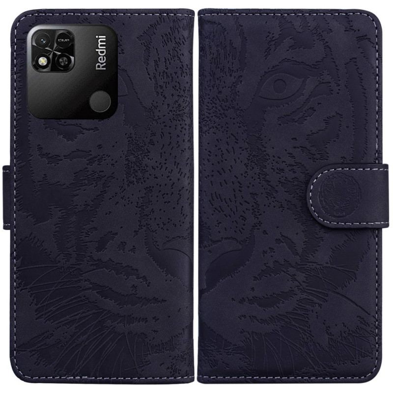 Capa Em Pele Para Xiaomi Redmi 10A Pegada De Tigre