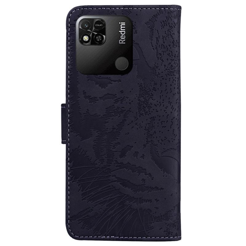 Capa Em Pele Para Xiaomi Redmi 10A Pegada De Tigre