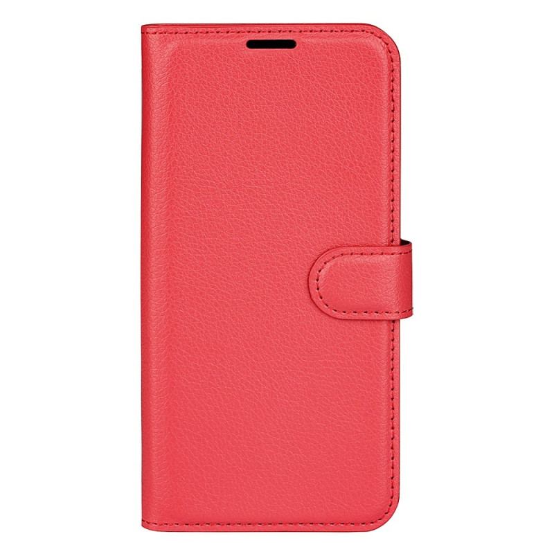 Capa Flip Para Xiaomi Redmi 10A Clássico Efeito Couro Lichia