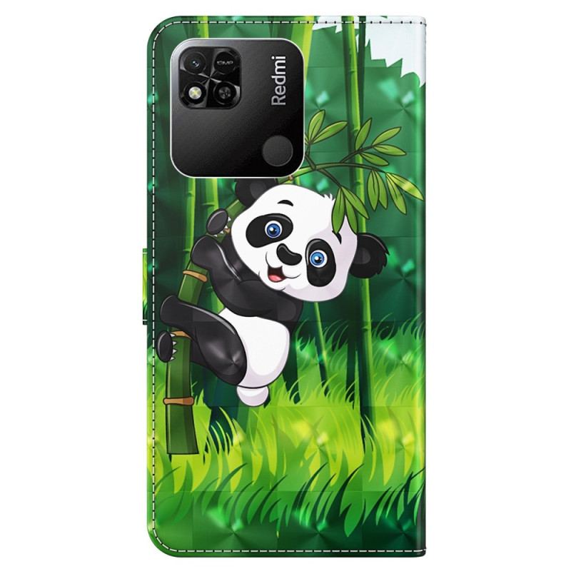 Capa Flip Para Xiaomi Redmi 10A De Cordão Bambu Panda Com Cordão