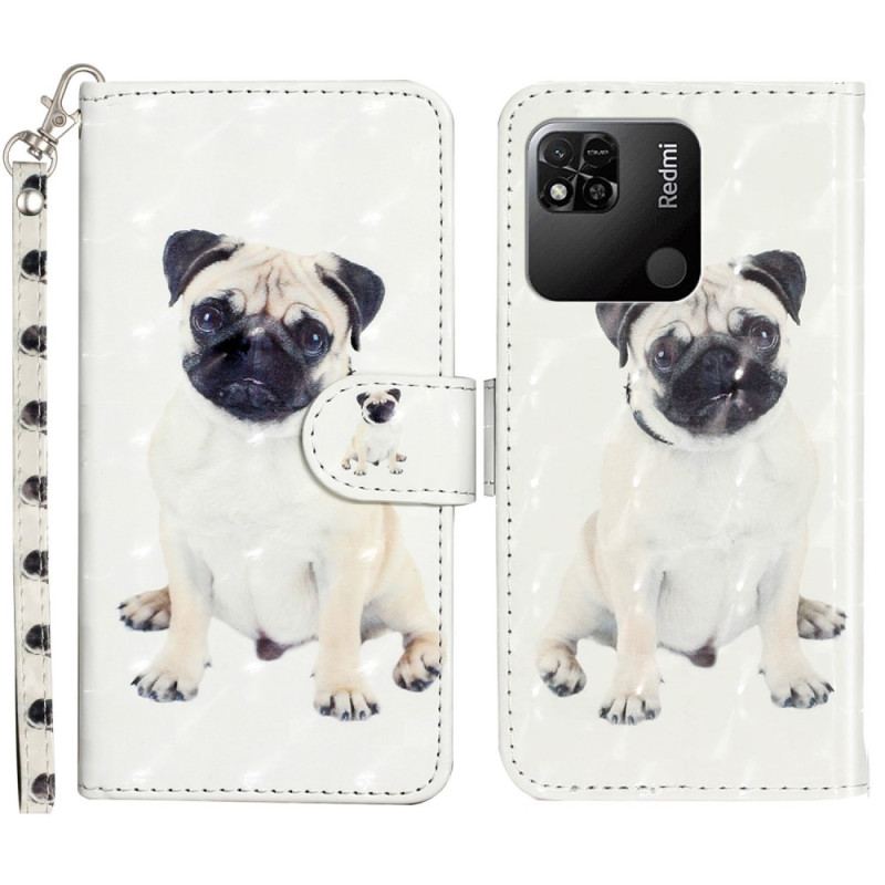 Capa Flip Para Xiaomi Redmi 10A De Cordão Cachorro Tanga