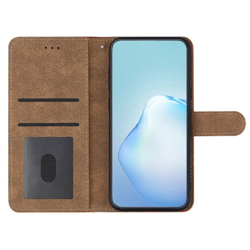 Capa Flip Para Xiaomi Redmi 10A De Cordão Estilo De Couro Geométrico Com Tiras