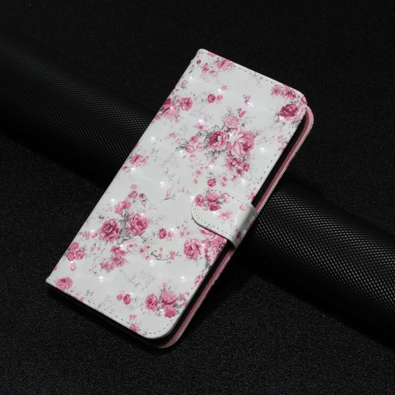 Capa Flip Para Xiaomi Redmi 10A De Cordão Flores Da Liberdade Da Correia