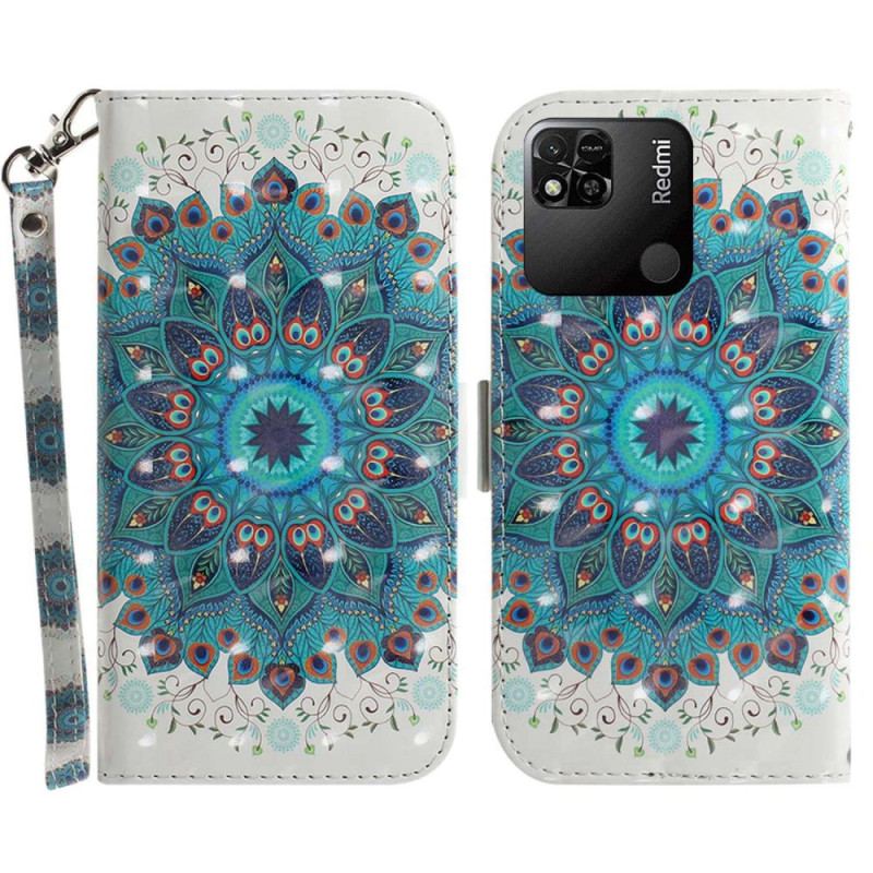 Capa Flip Para Xiaomi Redmi 10A De Cordão Mandala Strappy