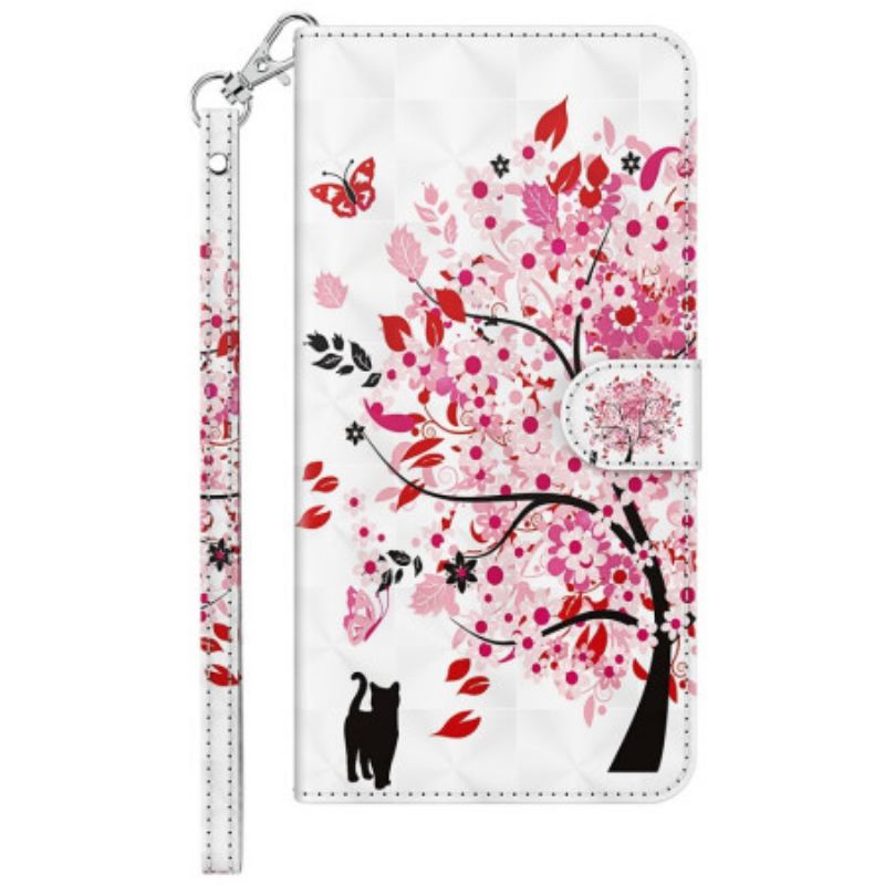 Capa Flip Para Xiaomi Redmi 10A De Cordão Roseira Strappy