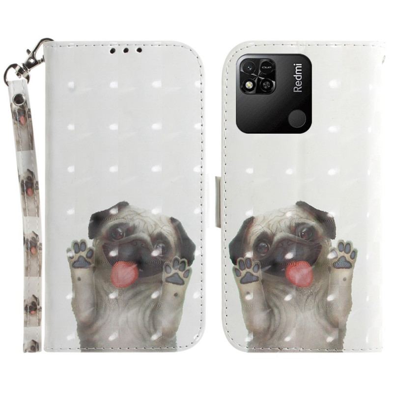 Capa Flip Para Xiaomi Redmi 10A De Cordão Tanga Pug