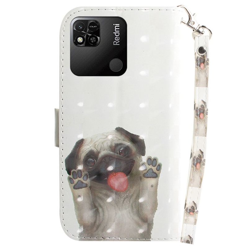 Capa Flip Para Xiaomi Redmi 10A De Cordão Tanga Pug