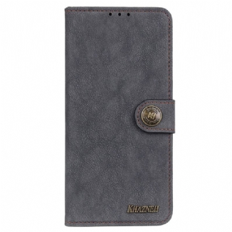 Capa Flip Para Xiaomi Redmi 10A Couro Rachado Khazneh