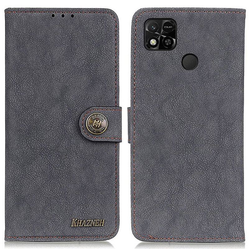 Capa Flip Para Xiaomi Redmi 10A Couro Rachado Khazneh