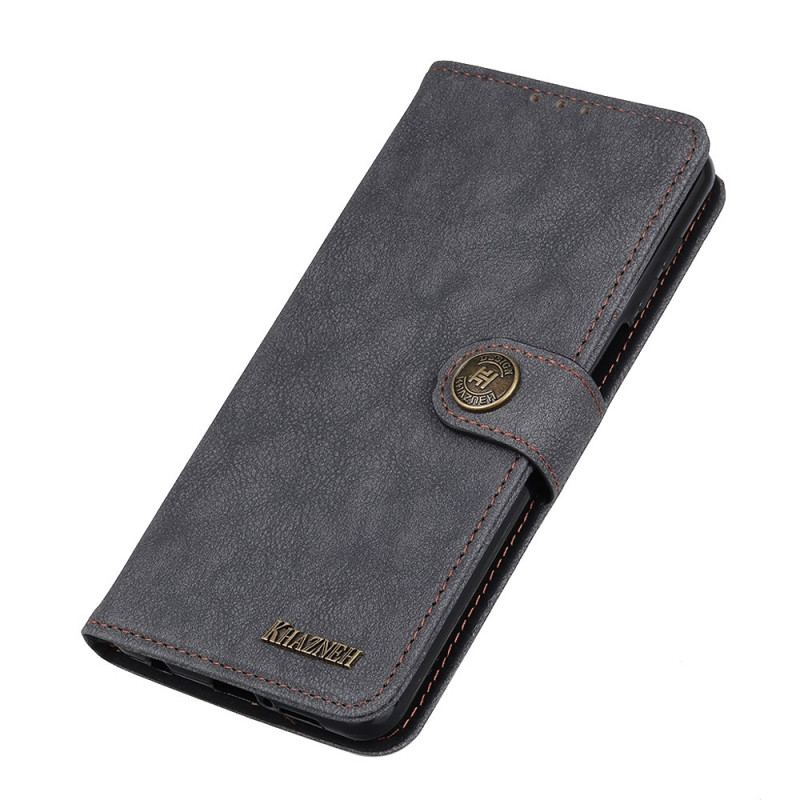 Capa Flip Para Xiaomi Redmi 10A Couro Rachado Khazneh