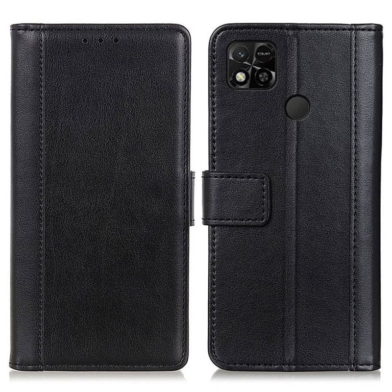 Capa Flip Para Xiaomi Redmi 10A Efeito Couro