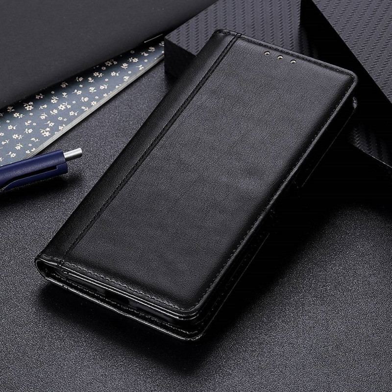 Capa Flip Para Xiaomi Redmi 10A Efeito Couro