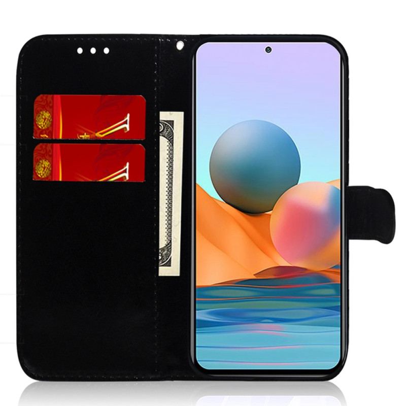 Capa Flip Para Xiaomi Redmi 10A Espelho Falso De Couro Com Alça