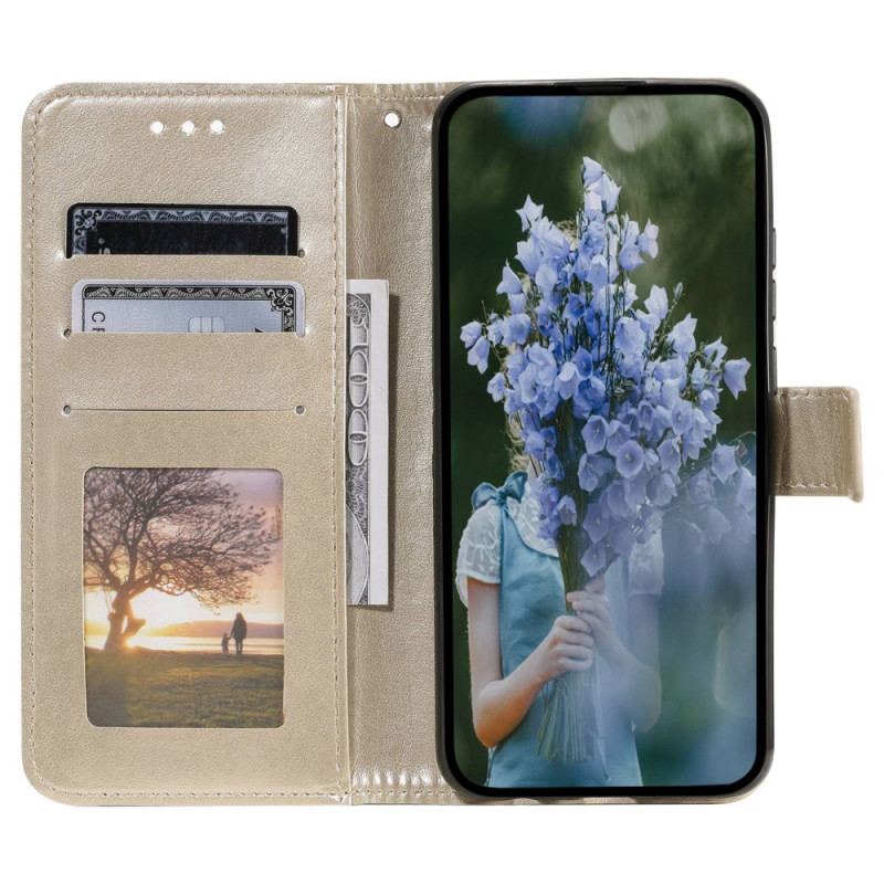 Capa Flip Para Xiaomi Redmi 10A Mandala Sol Com Cordão