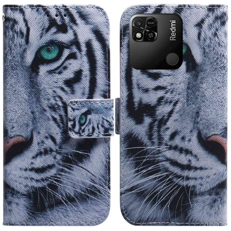 Capa Flip Para Xiaomi Redmi 10A Tigre Branco