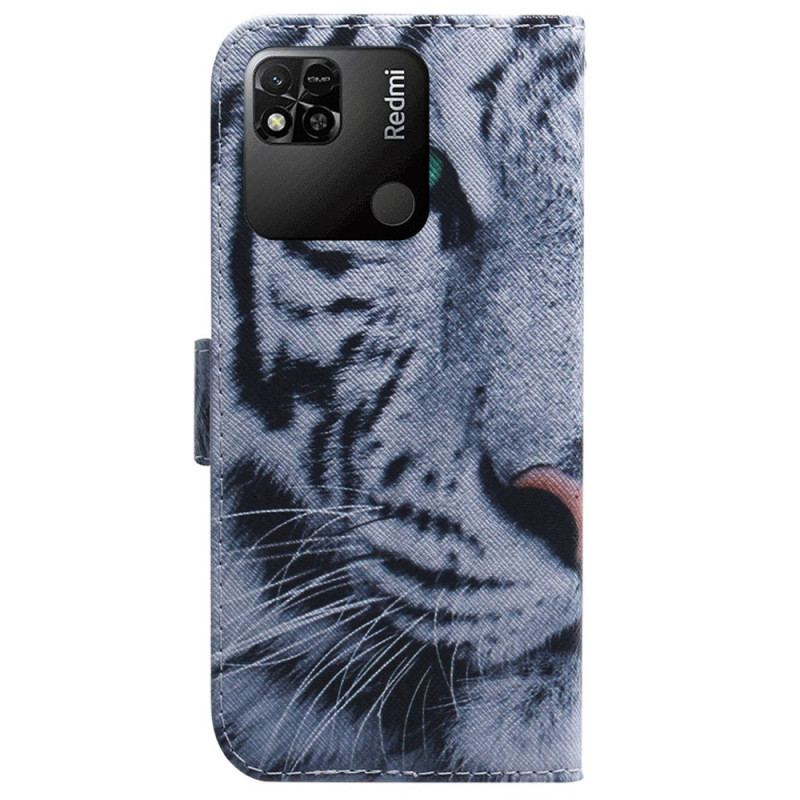 Capa Flip Para Xiaomi Redmi 10A Tigre Branco