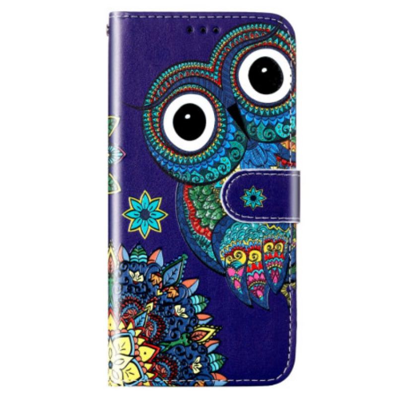 Capa Folio Para Xiaomi Redmi 10A De Cordão Coruja Tanga