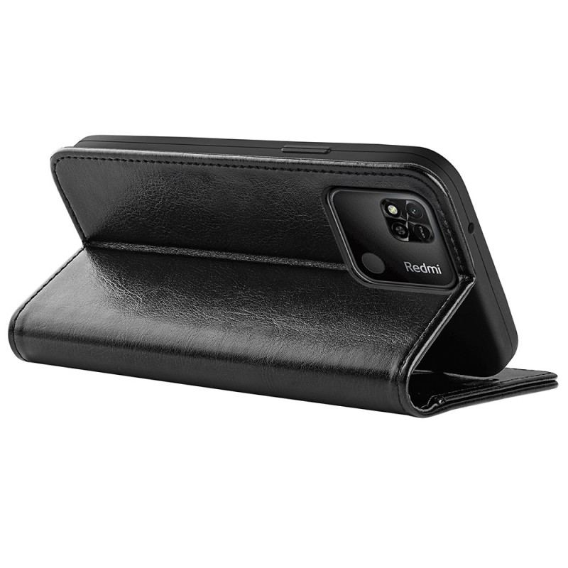 Capa Folio Para Xiaomi Redmi 10A Couro Falso Vintage