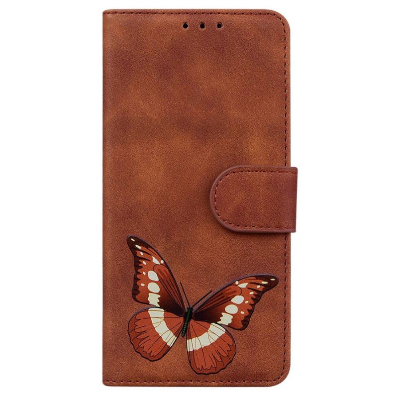 Capa Folio Para Xiaomi Redmi 10A Desenho De Borboleta