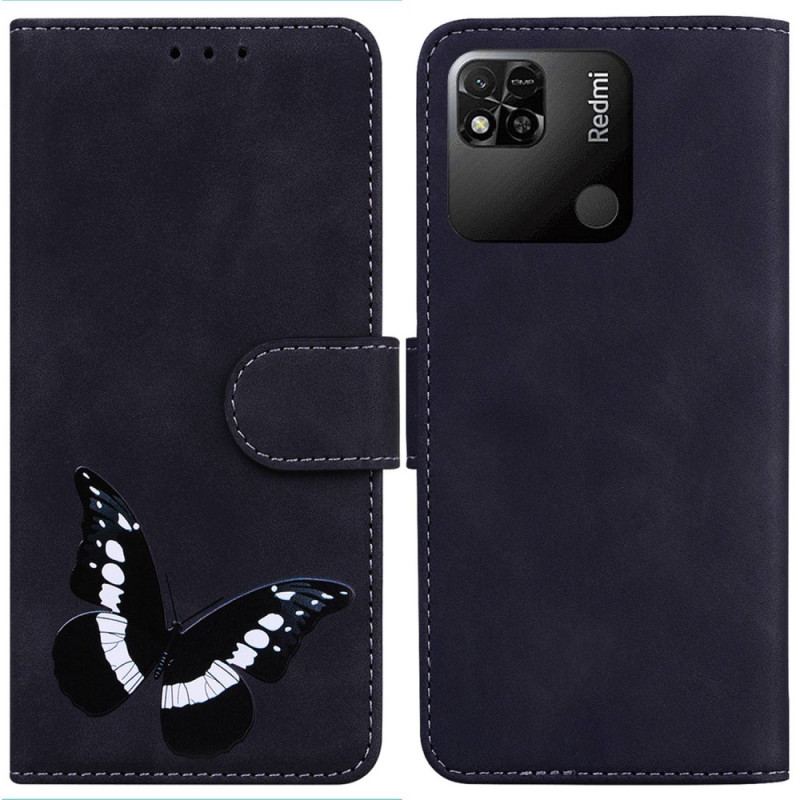 Capa Folio Para Xiaomi Redmi 10A Desenho De Borboleta