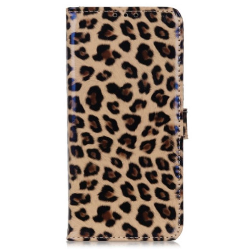 Capa Folio Para Xiaomi Redmi 10A Efeito Pele De Leopardo