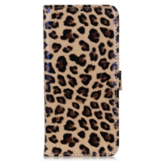 Capa Folio Para Xiaomi Redmi 10A Efeito Pele De Leopardo