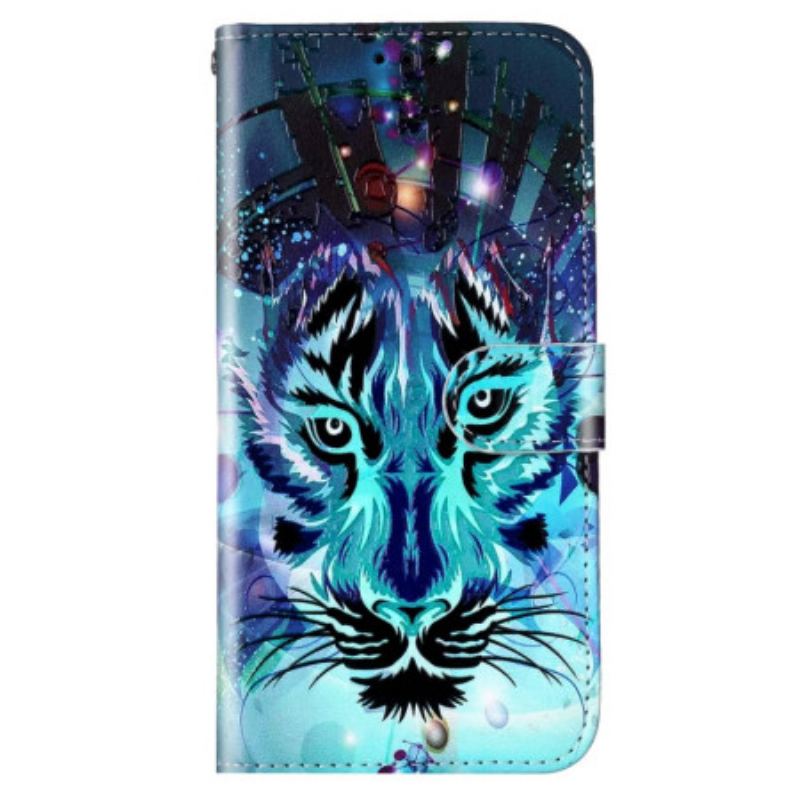 Capa Folio Para Xiaomi Redmi 10A O Tigre Com Cordão