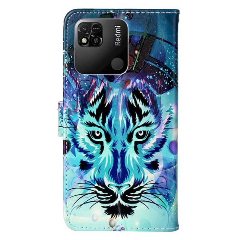 Capa Folio Para Xiaomi Redmi 10A O Tigre Com Cordão