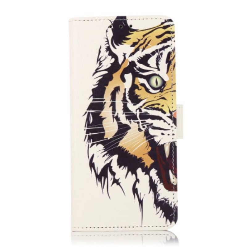 Capa Folio Para Xiaomi Redmi 10A Tigre Selvagem