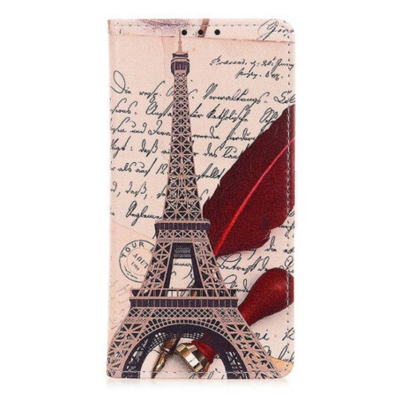 Capa Folio Para Xiaomi Redmi 10A Torre Eiffel Do Poeta