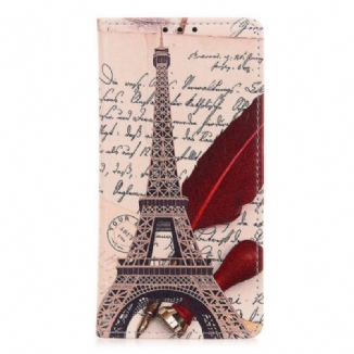 Capa Folio Para Xiaomi Redmi 10A Torre Eiffel Do Poeta