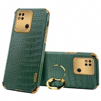 Capa Para Xiaomi Redmi 10A Efeito Crocodilo Com Anel