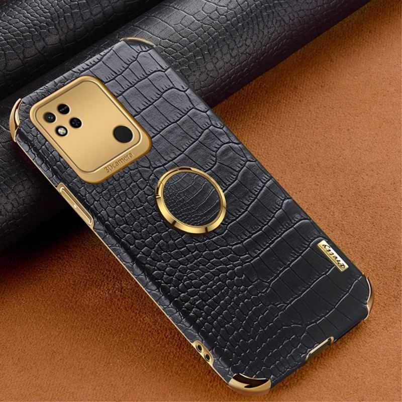 Capa Para Xiaomi Redmi 10A Efeito Crocodilo Com Anel