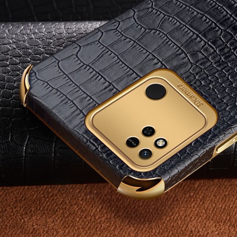 Capa Para Xiaomi Redmi 10A Efeito Crocodilo Com Anel