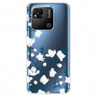 Capa Para Xiaomi Redmi 10A Flores Brancas Sem Costura