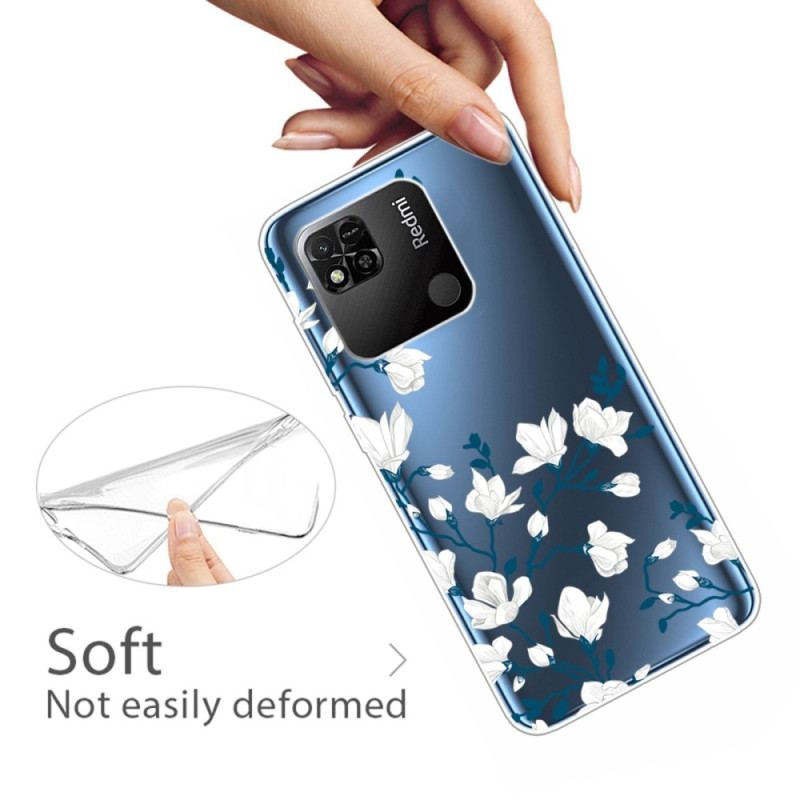 Capa Para Xiaomi Redmi 10A Flores Brancas Sem Costura