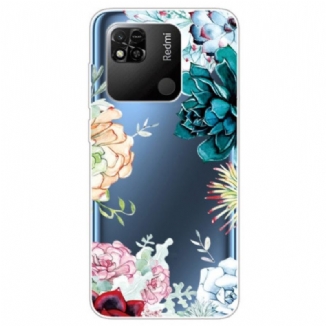 Capa Para Xiaomi Redmi 10A Flores Em Aquarela Sem Costura