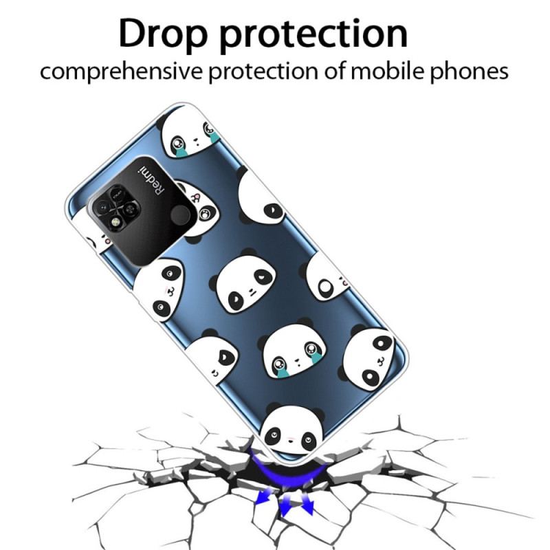 Capa Para Xiaomi Redmi 10A Pandas Fofos Sem Costura